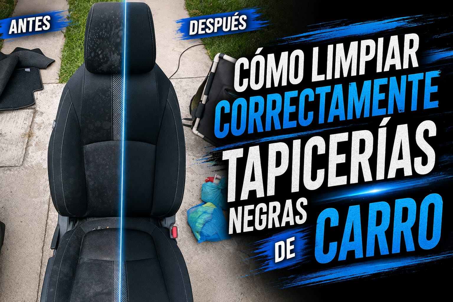 Cómo limpiar correctamente tapicerías negras de carro